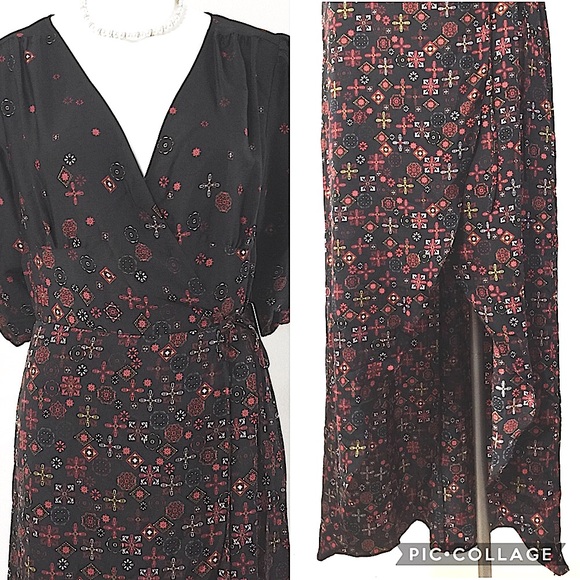 🥳HP🆕Gorgeous Satin Express Wrap Dress Hi-Low 3/4Sleeve | Medium || HOST PICK - Picture 3 of 15